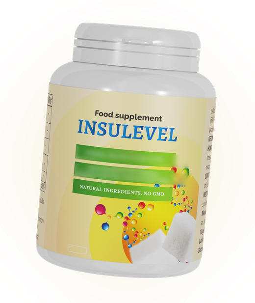Barattolo bianco di Insulevel da venti capsule, etichetta frontale